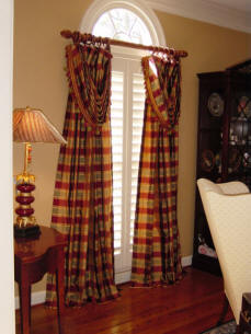 Plaid Swags and Panels on Poles 